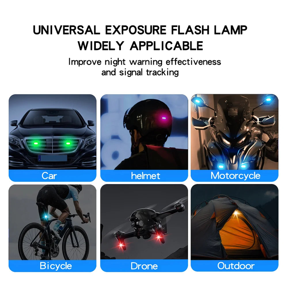 2/4pcs Wireless LED Strobe Lights Car Decor Atmosphere Light