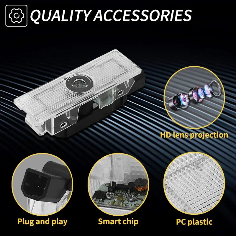 2PCS Led Car Door Ghost Light Laser Projector Welcome Lamp f