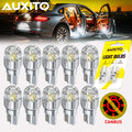 10/2Pcs AUXITO T10 W5W LED Canbus 6500K White Car Interior M