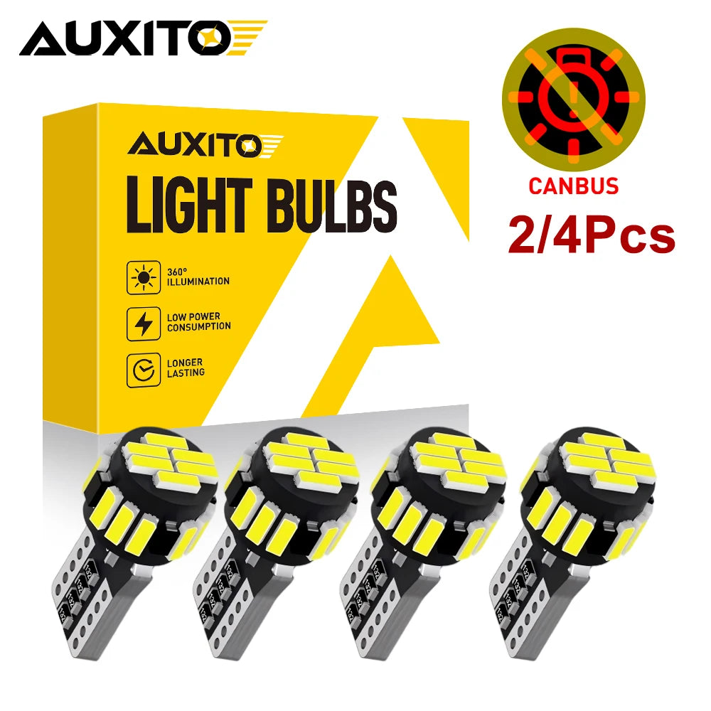 AUXITO 4/2Pcs Canbus T10 W5W Car Interior Light Bulbs 5W5 19