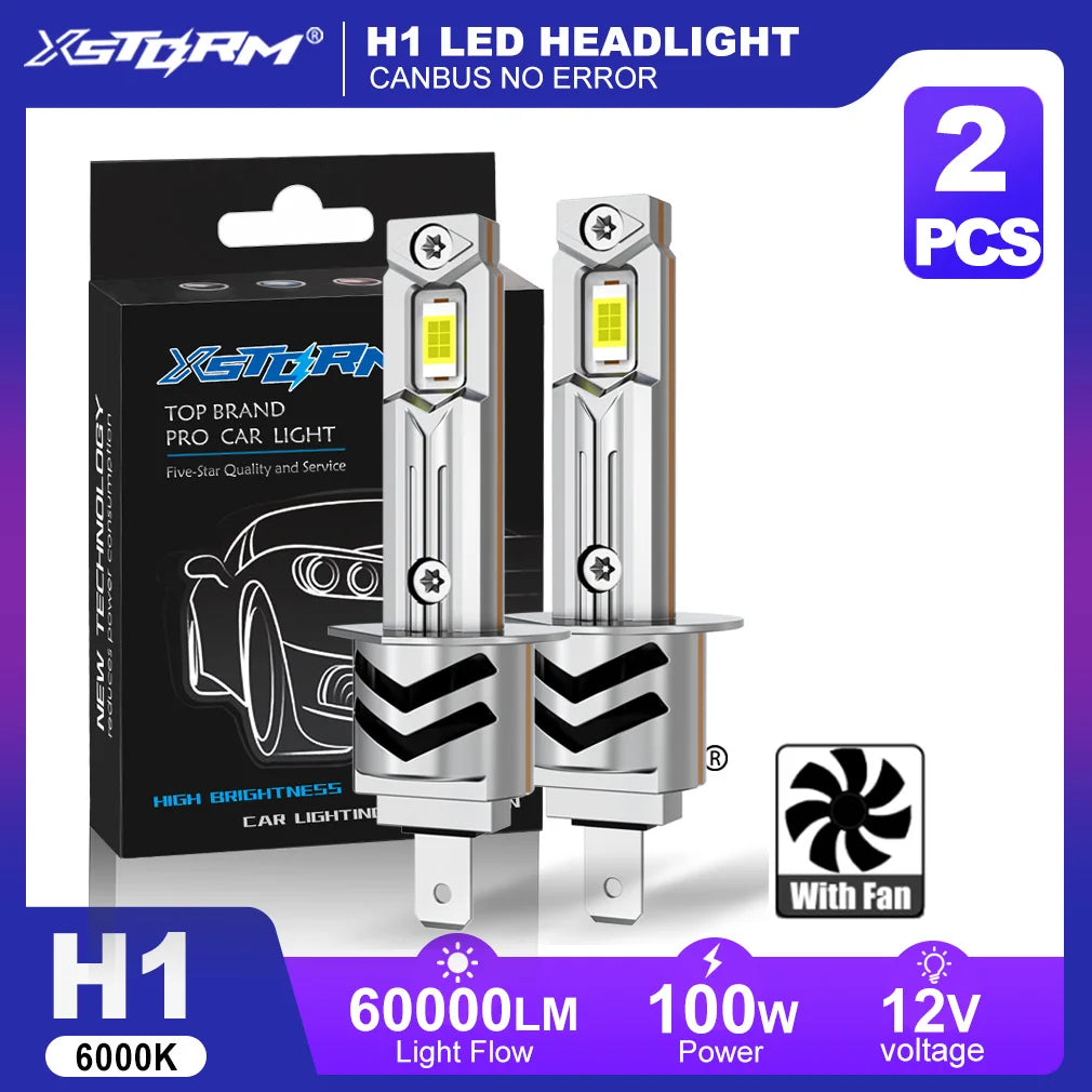 XSTORM H1 LED Lights Bulbs Canbus 60000LM 100w H3 H7 LED Hea