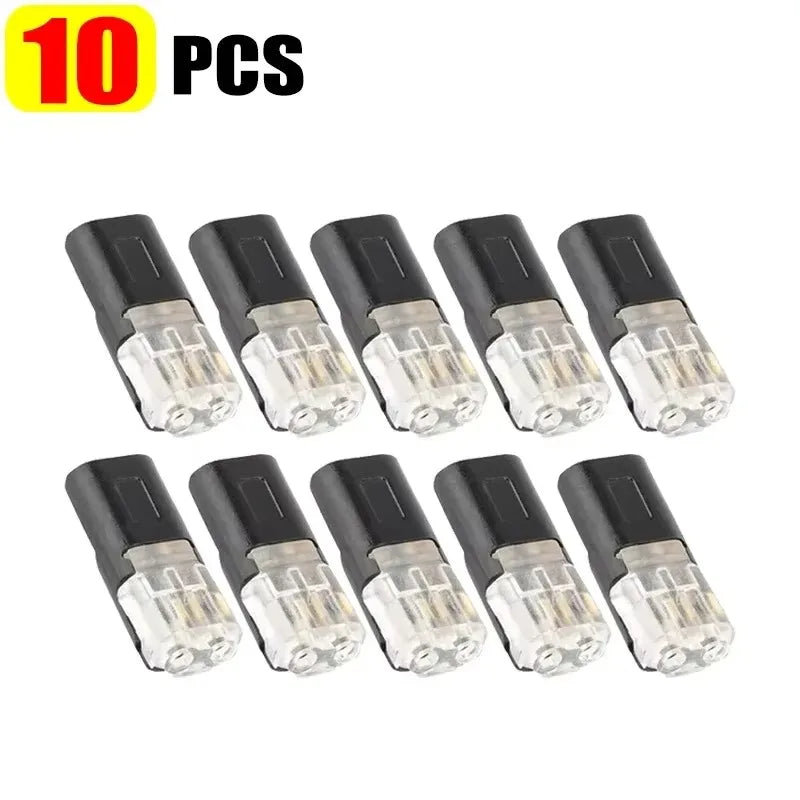 10/300pcs D2 Car Wire Connectors Quick Splice Crimp Terminal Double-Wire Plug-In Connector Electrical Wire Cable Connection Tool