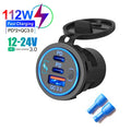 3 Ports Quick Charge Dual PD & QC 3.0 112W Aperture Car Char