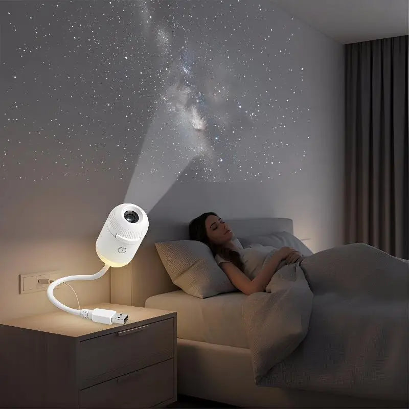 2-in-1 Mini Galaxy Star Projector Night Light LED Starry Sky