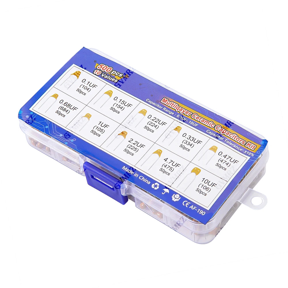 10Values 0.15UF 0..22UF 0.33UF monolithic ceramic capacitor 