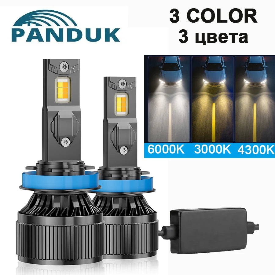 PANDUK Tri-color H7 Dual-color H4 LED 220000LM Car Headlight