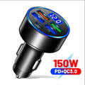 200W Dual USB Car Charger Pull Ring Fast Charging Car Phone 