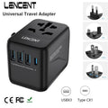 LENCENT Universal Travel Adapter with 3 USB Ports 1Type-C PD