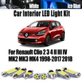 Canbus LED Interior Map Dome License Plate Light Kit For Renault Clio 2 3 4 II III IV MK2 MK3 MK4 for Renault