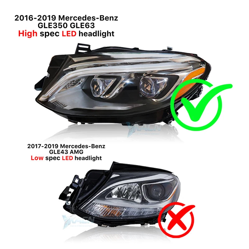 DRL LED Chip Boards Headlight Daytime Runing Light for Mercedes GLE63 2016-2019