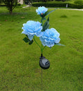 Solar Garden Lights 3 Head Peony Flowers Lamps For Yard Wate