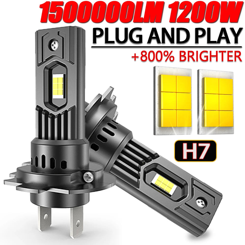 H7 LED Headlight Bulbs 1500000LM Super Bright CANBUS Car Lig