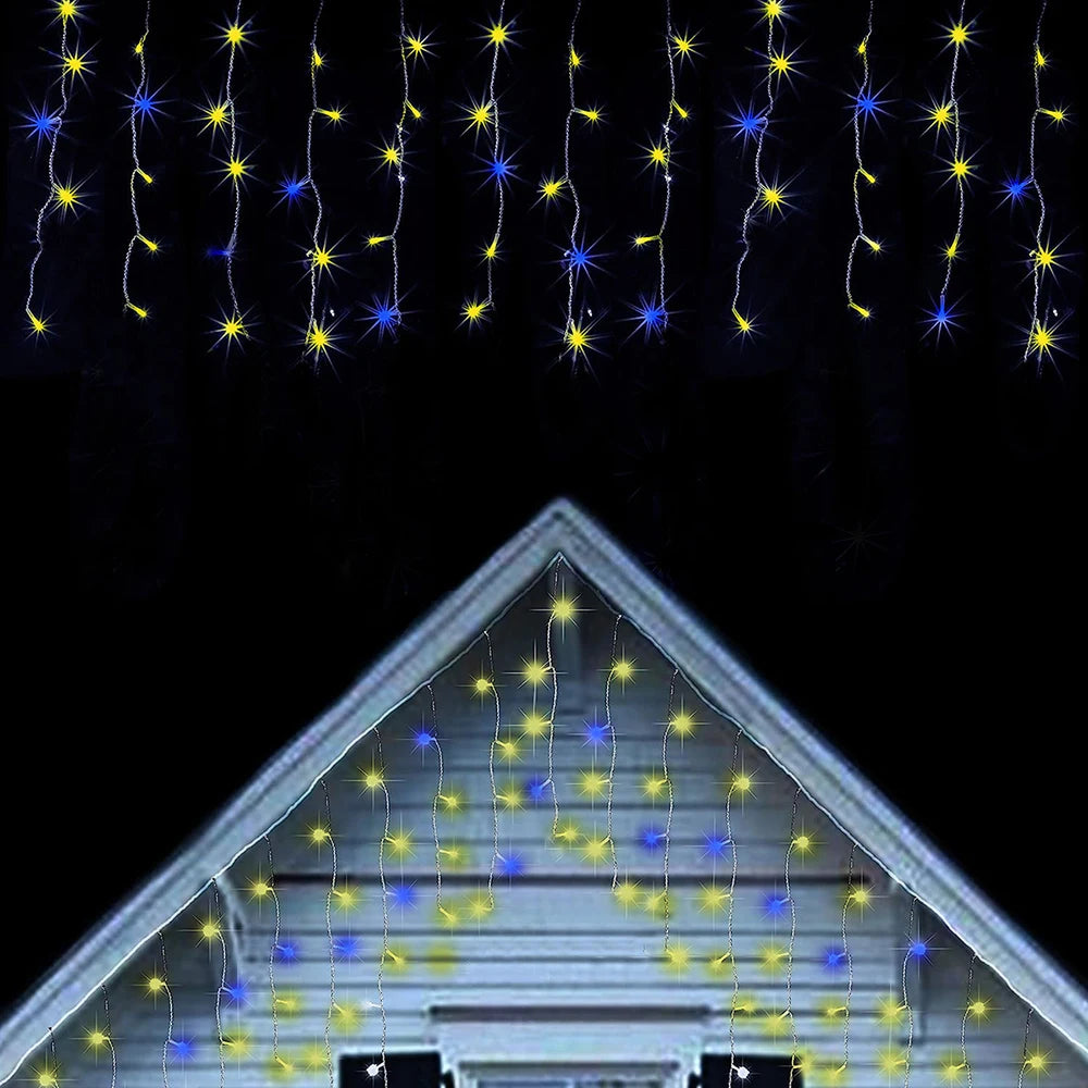 6M/12M LED Icicle String Lights Icicle Fairy Light Outdoor G