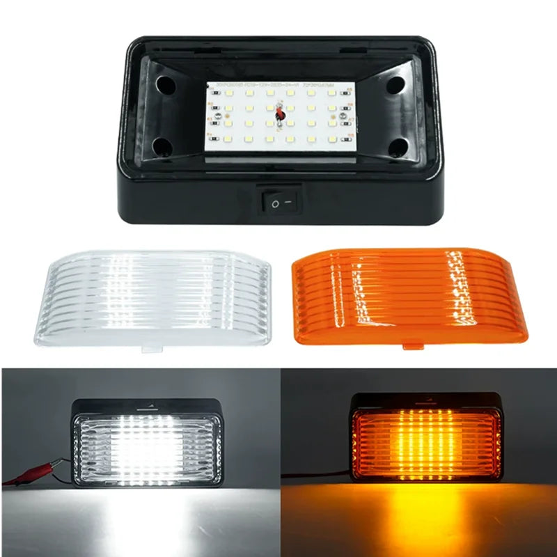 1 Set 12V 24 LED Outside RV Motorhome Camper Trailer Interior Light Ceiling Dome Porch Caravan Van Trailer Wall Lamps