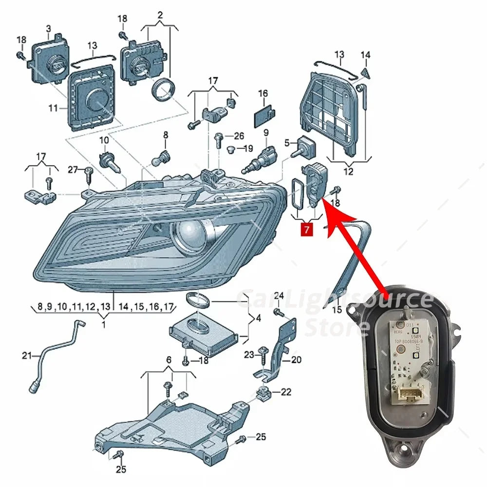 Angel Eye Xenon Headlight DRL Boards 8R0941475B 8R0941476B For Audi Q5 2013-2017