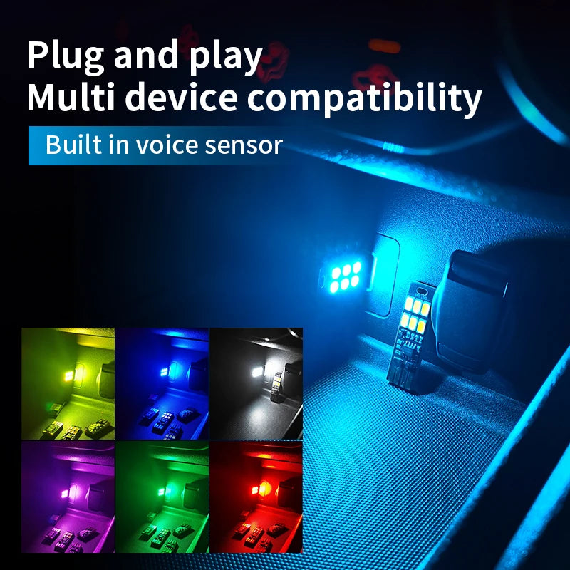 1/2/4Pcs Portable Mini Car Atmosphere Light 5730 USB 6 LED L