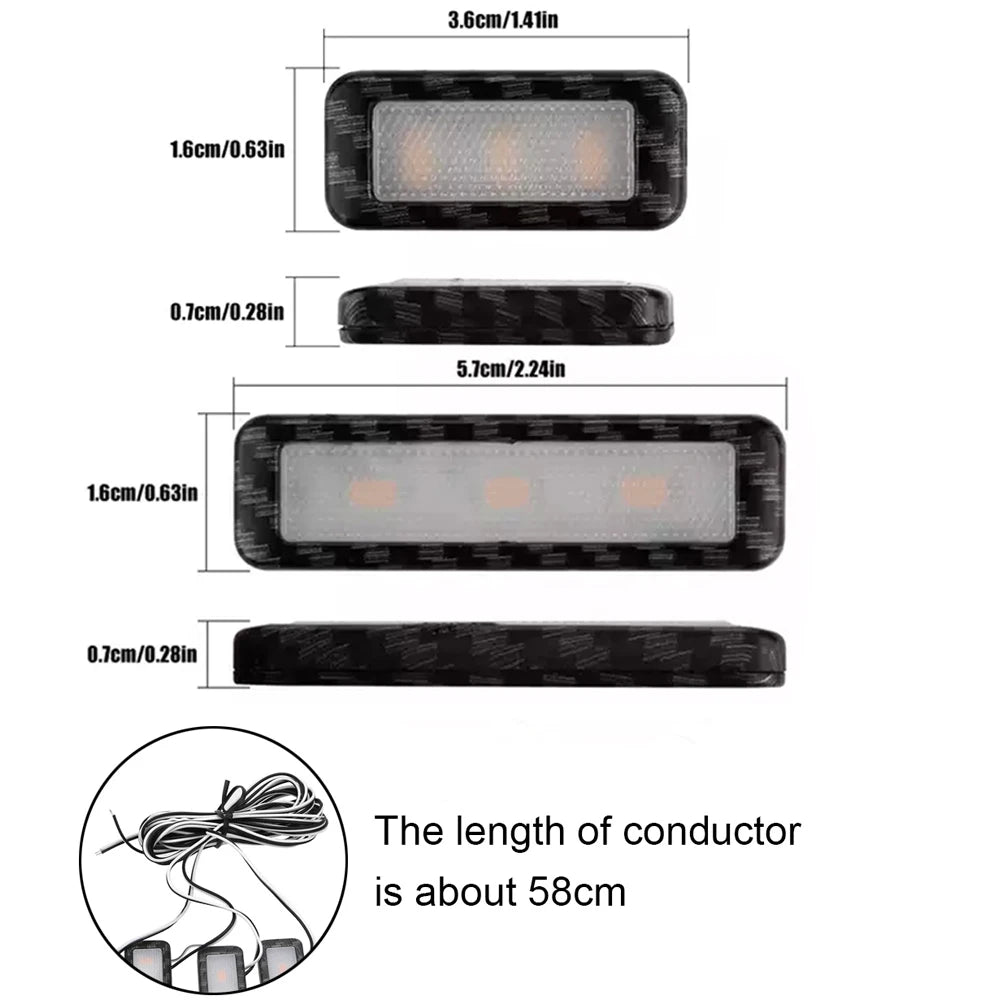 4Pcs Armrest Interior Door Handle Lighting Car Styling LED C