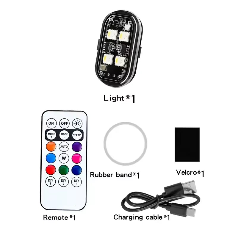 RGB Led Car Strobe Lights Motorcycle LED Flash Position Wireless Light Aircraft Airplane Helicopter Warning Lights Accessories