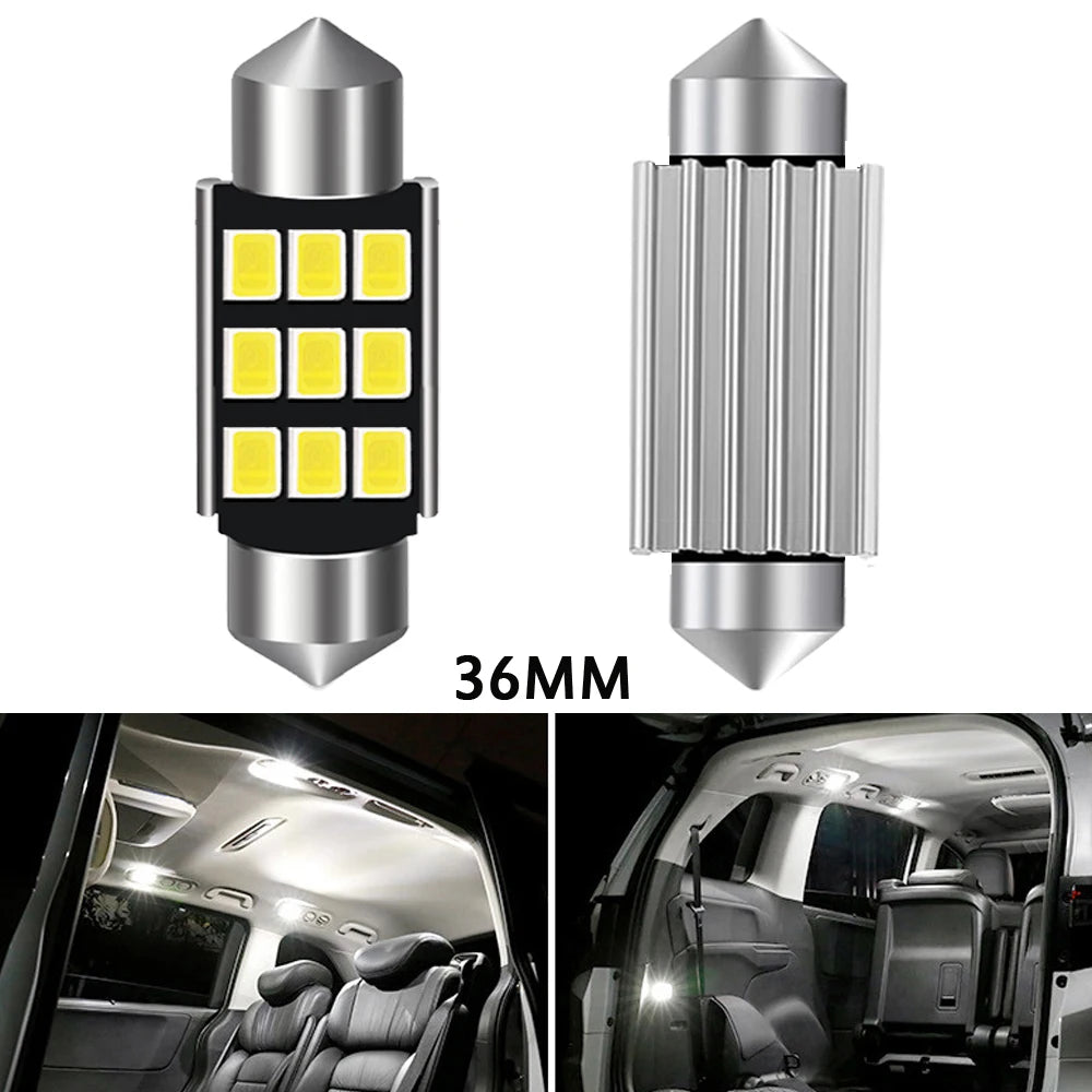 2pcs C5W C10W Led Bulb Festoon 31MM 36MM 39MM 41MM 42MM 6411 6418 Canbus Car Interior Dome Light Reading Light DC 12V Diode Lamp