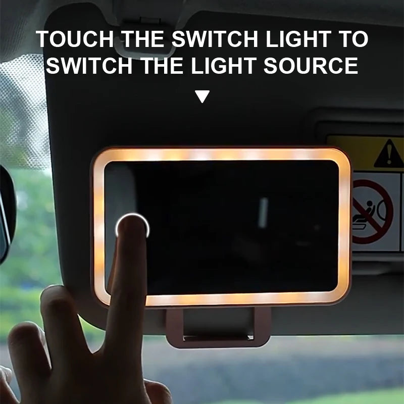 SEAMETAL Car Interior Mirrors Sun Visor Plate LED Makeup Mir