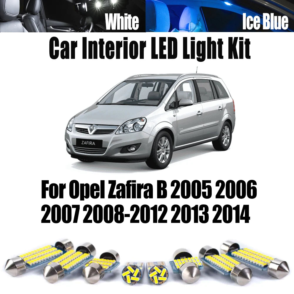 11-Piece LED Interior Light Kit for Opel 2008-2013 - Canbus Error-Free Interior Bulbs