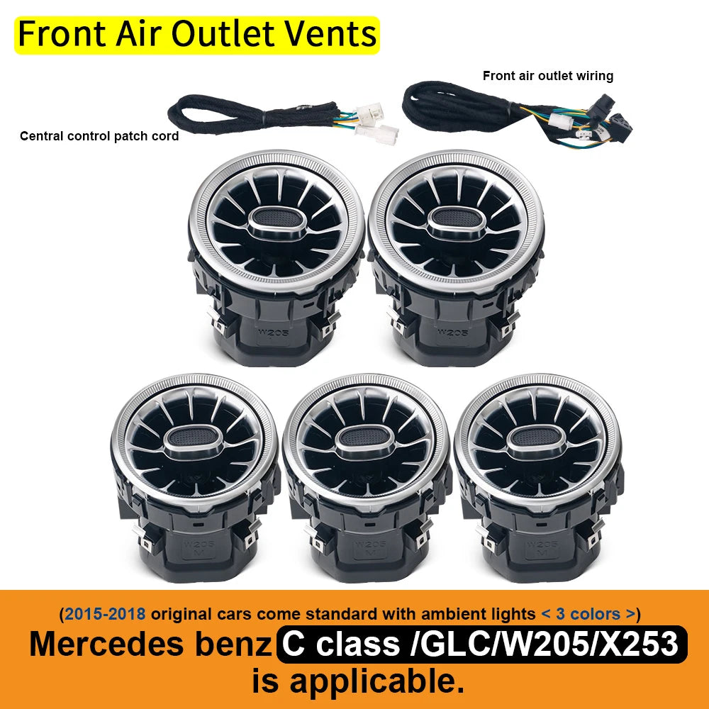 For Benz W205 C-Class GLC X253 W213 E W222 S C117/GLA X156/W176 W177 C118 Turbine Nozzle Air Vent Ambient Light Car Retrofit kit