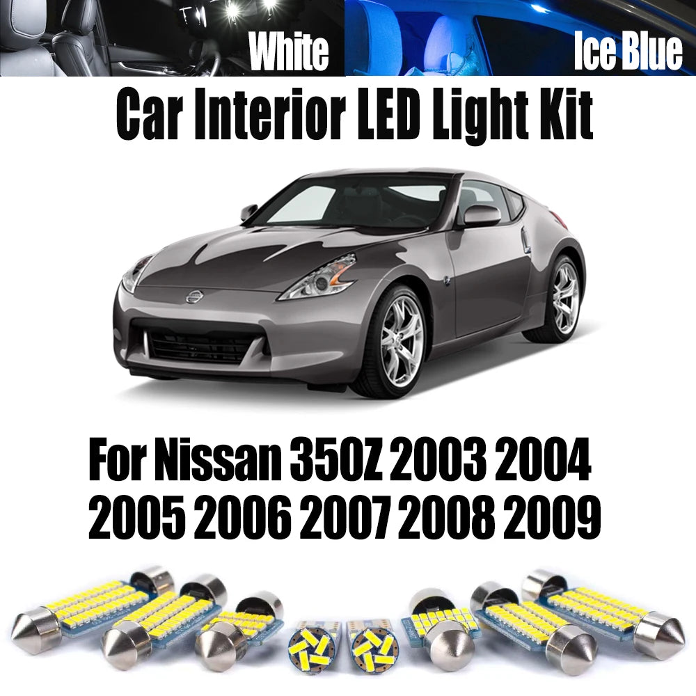 7-Piece LED Interior Light Kit for Nissan - Canbus Error-Free Interior Bulbs