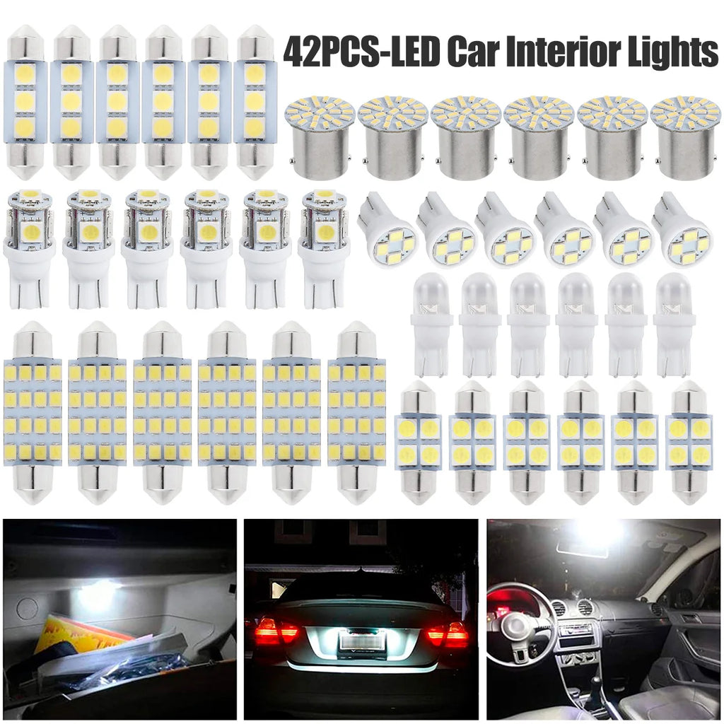 42/20Pcs LED Car Interior Lights T10 6000K SMD LED Xenon Whi