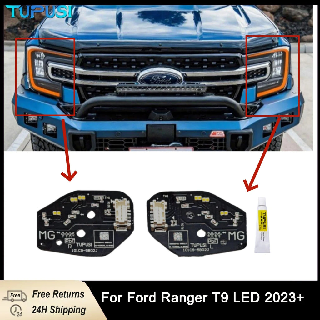 DRL LED Boards For Ford Ranger T9 LED Or Matrix 2023 2024 LED Headlight Daytime Running Light XL/XLT Replace