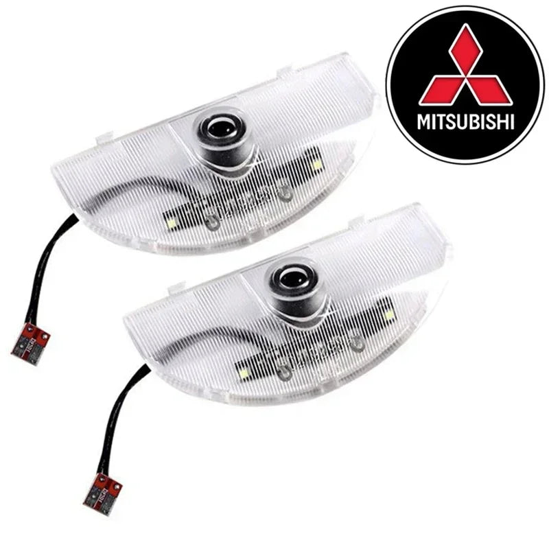 2Pcs LED Light Car Door Welcome Projector Lights Ghost Shadow Courtesy Lamp for Mitsubishi Pajero 2008-2020 Grandis 2009