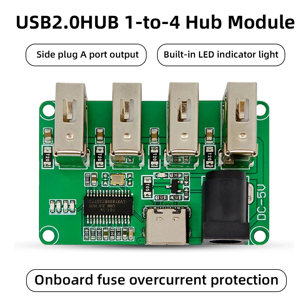 DC 5V 1 to 4 port PH2.0 Interface One To Four USB 2.0 Hub Mo