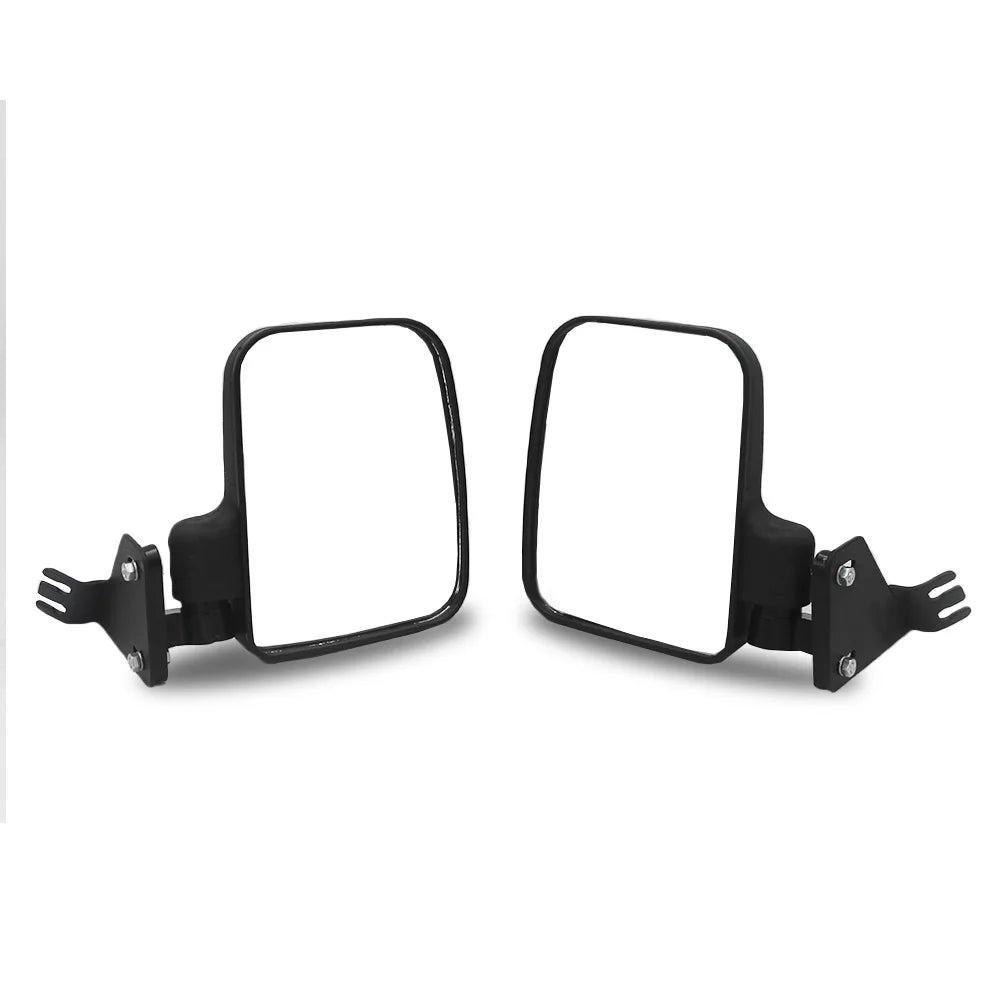A Pair UTV Side Rearview Mirrors For POLARIS GENERAL 2016+ Square Black Rear View Mirror ATV Exterior