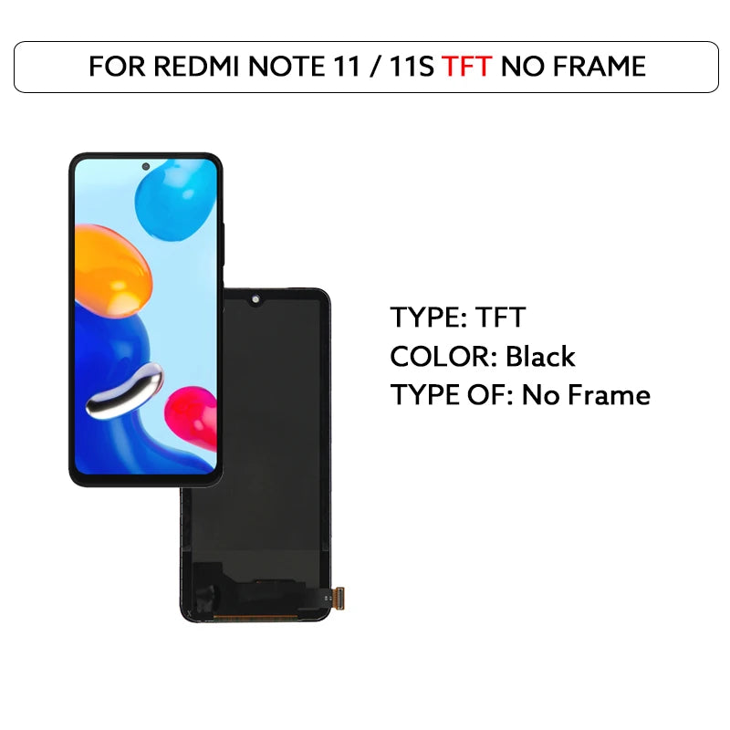 AMOLED LCD Display For Xiaomi Redmi Note 11 11S Touch Screen Digitizer Panel Assembly 2201117TG 2201117SG Screen Display Replace