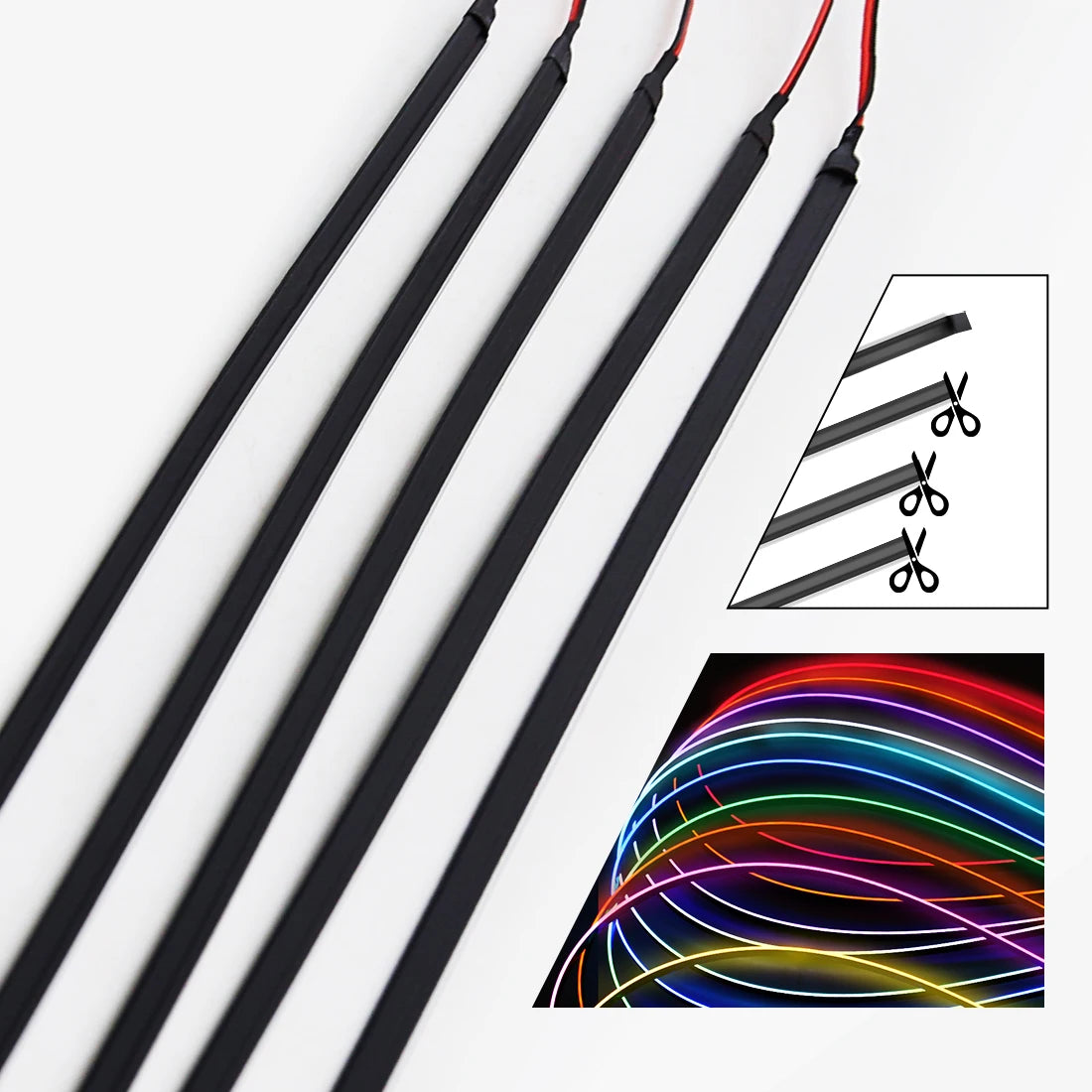 1.1M EL Wire Neon Ambient Light Car Interior Dashboard LED D