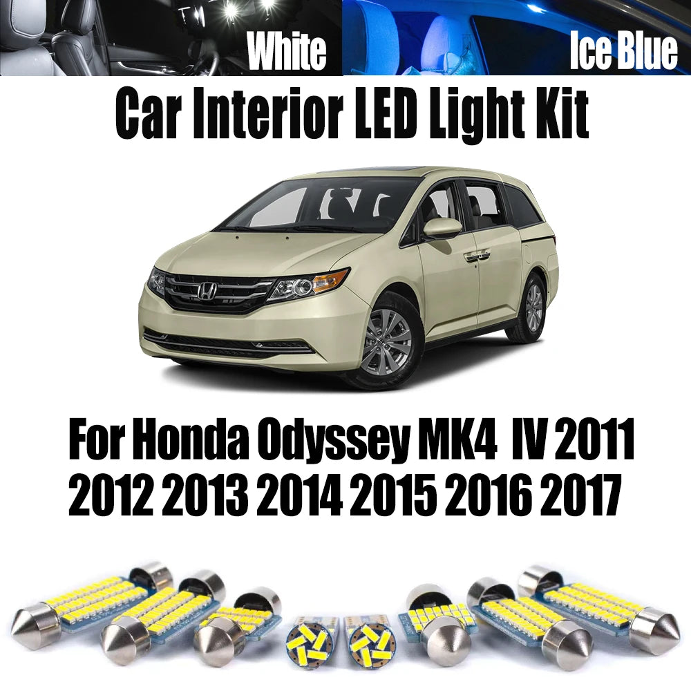 14-Piece LED Interior Light Kit for Honda MK4 2011-2014 - Canbus Error-Free Interior Bulbs