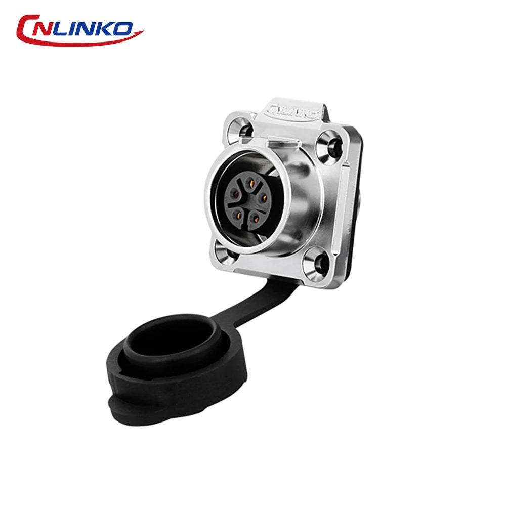 CNLINKO M16 Waterproof Electrical Connector 2/3/4/5/7/8/9 Pin Soldering Wire Aviation Connectors Panel Mounting Plastic+Metal