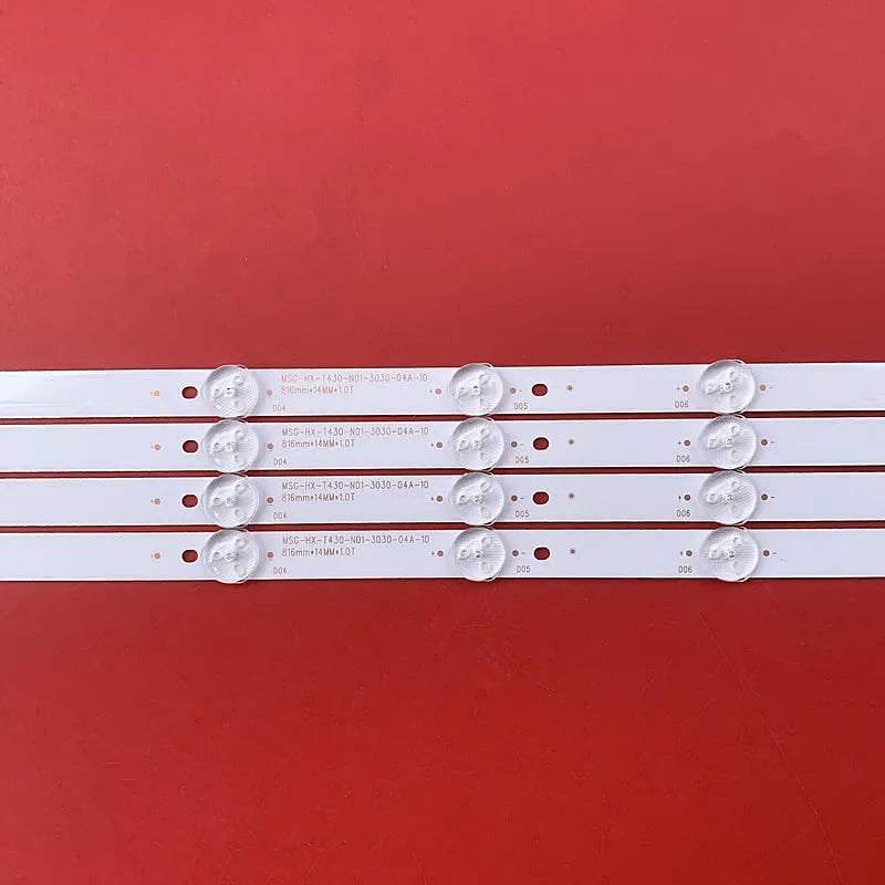 LED Backlight Strip for MSG-HX-T430-N01-3030-04A-10 AE-LED43A-4KL 208-230LM 816mm 3V - Replacement TV
