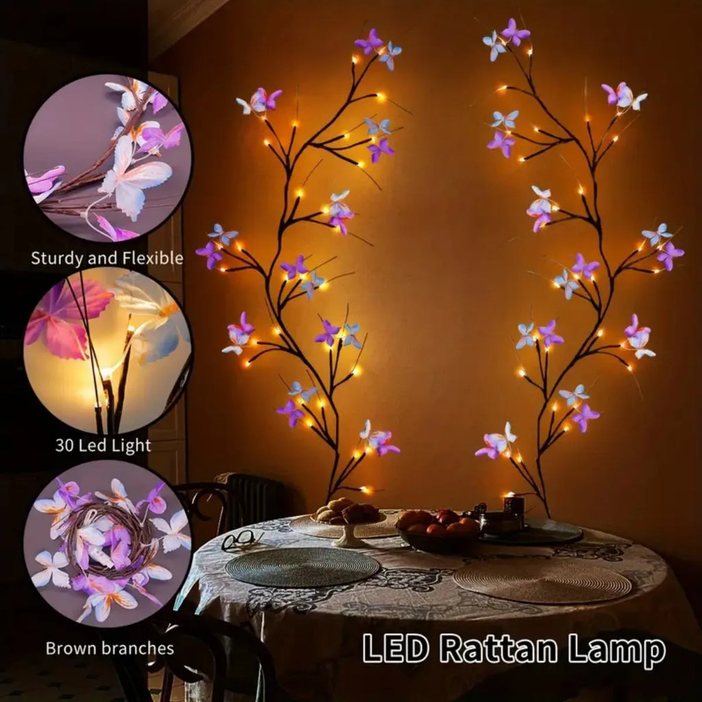 1pc 30LED Enchanted Willow Vine Light With Butterfly USB Pow