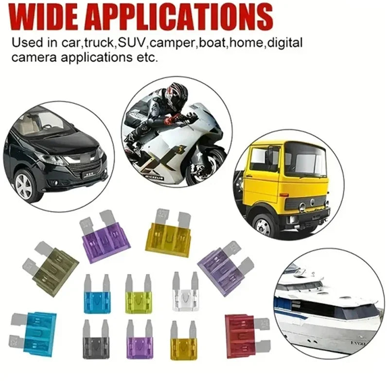100 Pcs Car Fuses Small Mini Auto Blade Fuses 2A 3A 5A 7.5A 