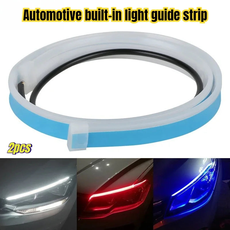2Pcs 12V Led Guide Strip Headlight for Car Daytime Running L