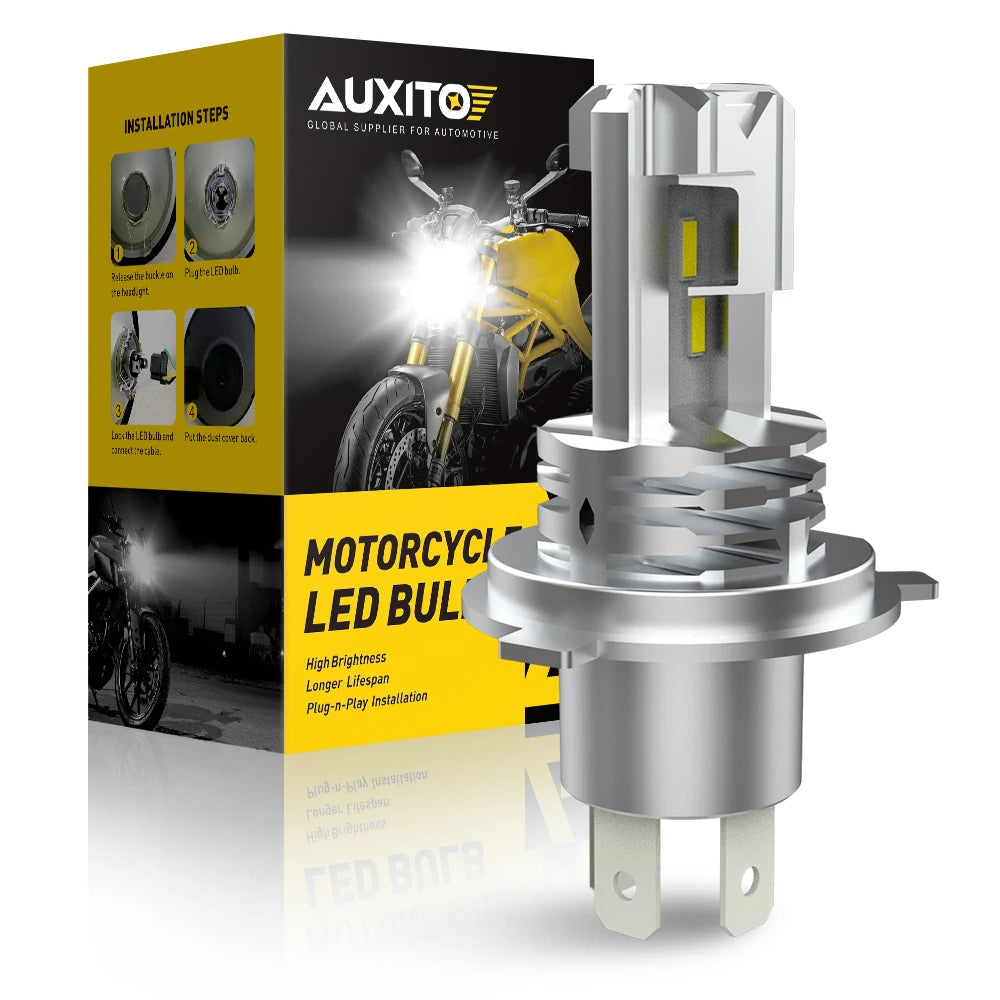 1/2Pcs AUXITO H4 LED Car Headlights Canbus High and Low Beam White Lamps For Ford Peugeot Super Bulb for Motorcycle Fanless 12V