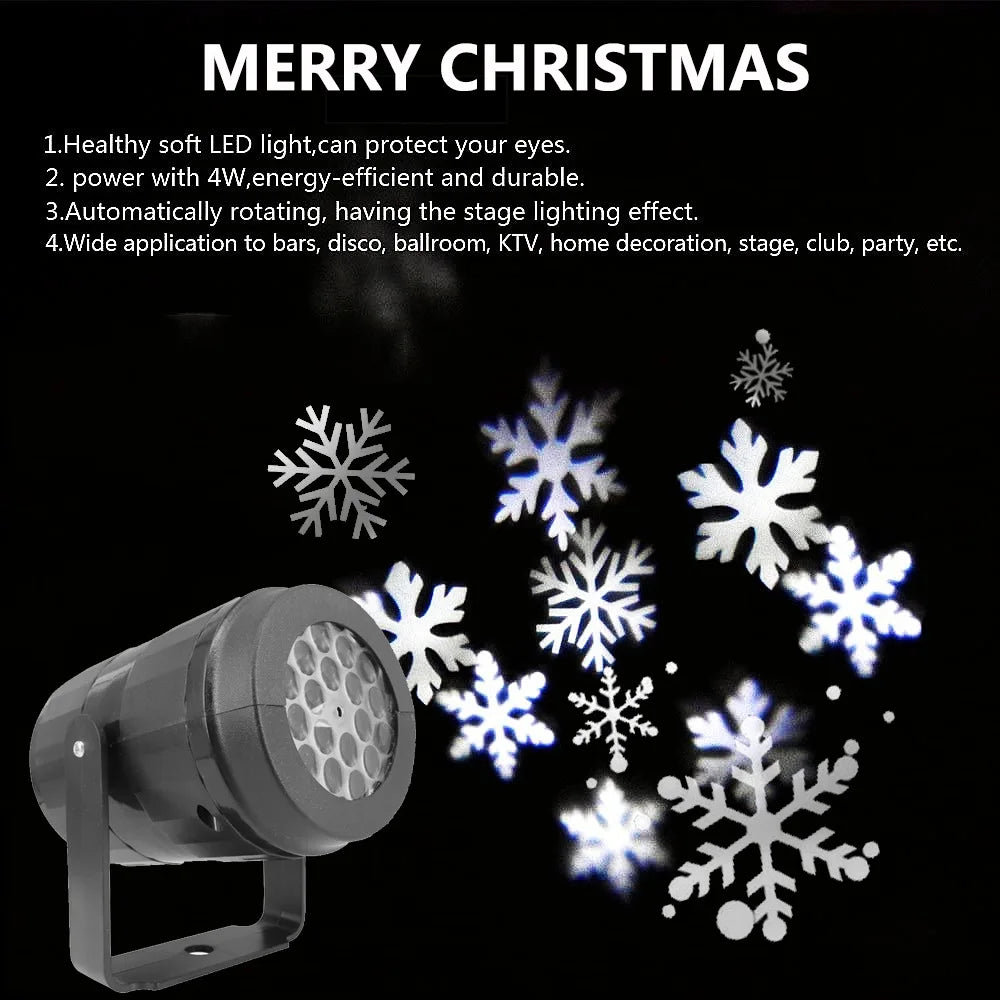 2025 LED USB Snowflake Projector Holiday Lights Christmas Pr