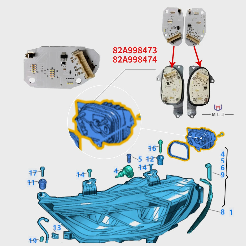 DRL Light Source Chip Headlight PCB Board For Audi A1 S1 2019-2023 Daytime Running Light Accessoreis for Audi