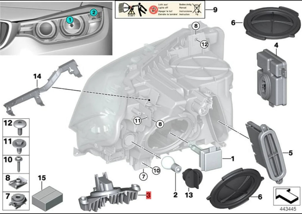 DRL boards For BMW 3 Series F30 F31 F34 320i 328i Pre LCI 2012-2015 Xenon Headlight Daytime Running Lights