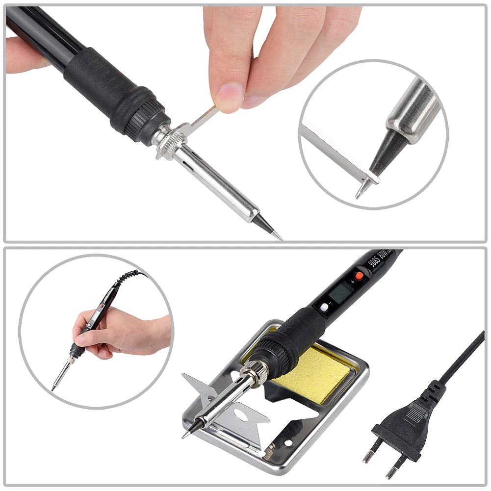 JCD 80W Electric Soldering Iron Kit LCD Display Temperature 