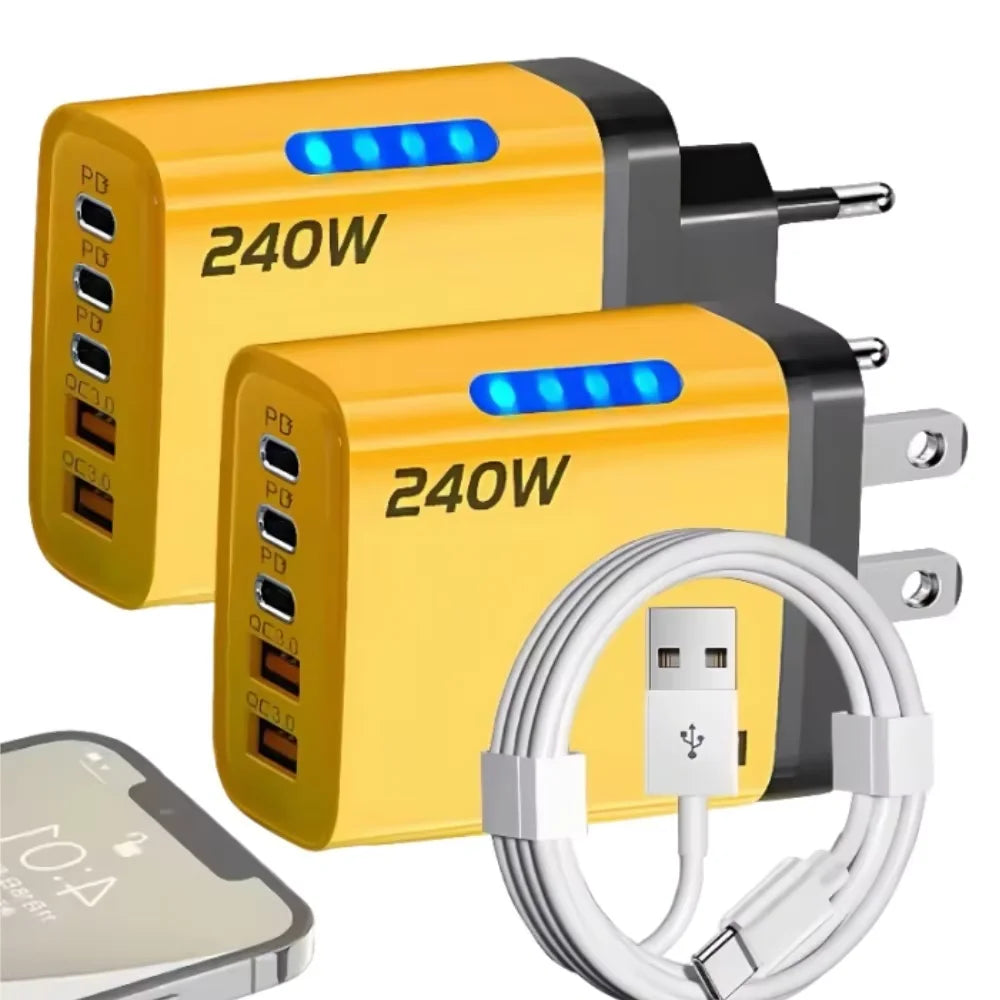 240W 5in1 GaN Fast Charger Multi Ports Phone Charging Head W
