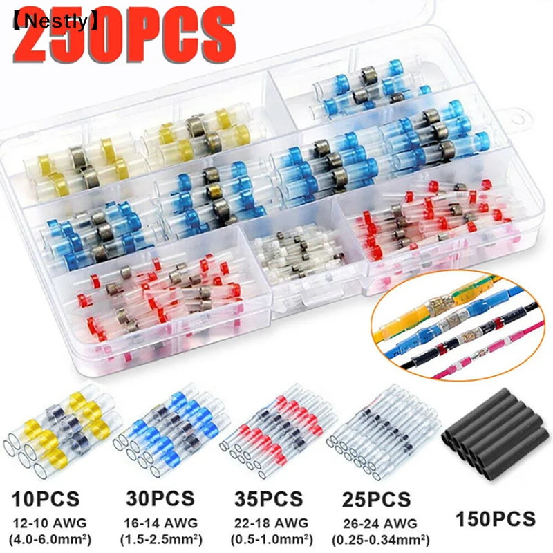 800Pcs Solder Seal Wire Connectors Kit Heat Shrink Butt Elec