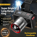 USB Rechargeable Headlamp Super Bright Head Light Motion Sen