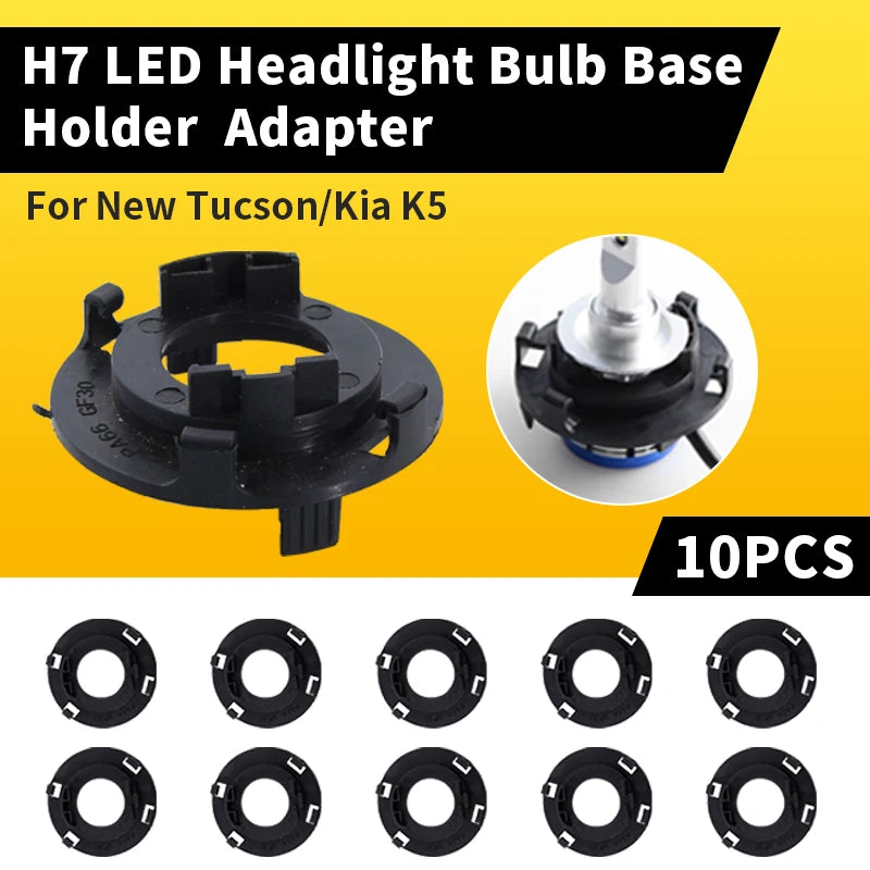 10Pcs H7 LED Headlight Bulb Adapter Car Light Holder Socket 