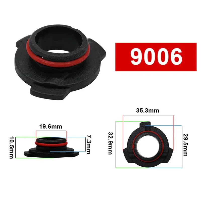 2Pcs Car LED Headlight Bulb Base Adapter Socket Holder 9006-HB4/9005-HB3/H11/H7/H4/H3/H1 Head Lamp Retainer Holder Clips